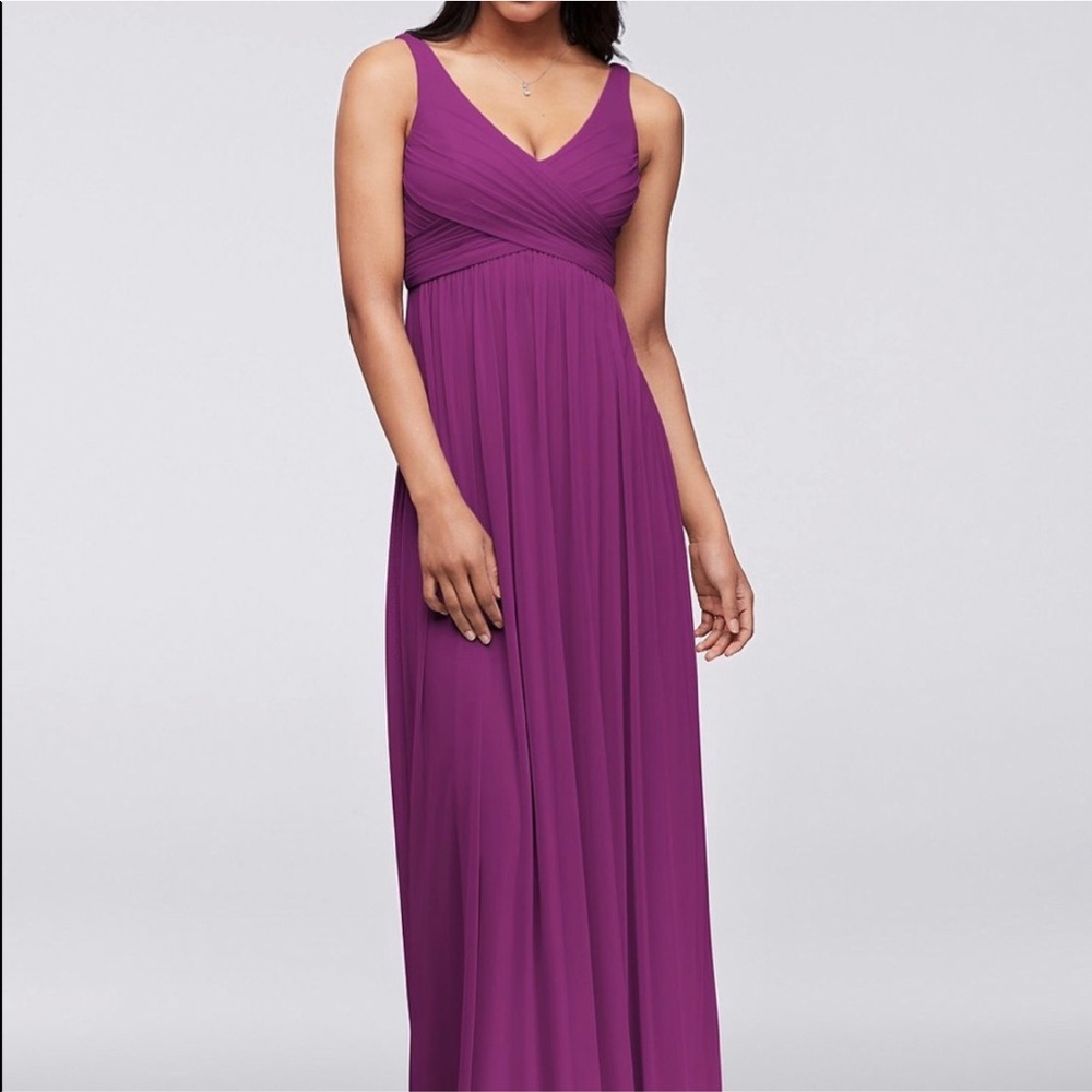 David’s Bridal Raspberry Bridesmaid Dress